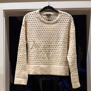 Express Cream Textured Knit Sweater